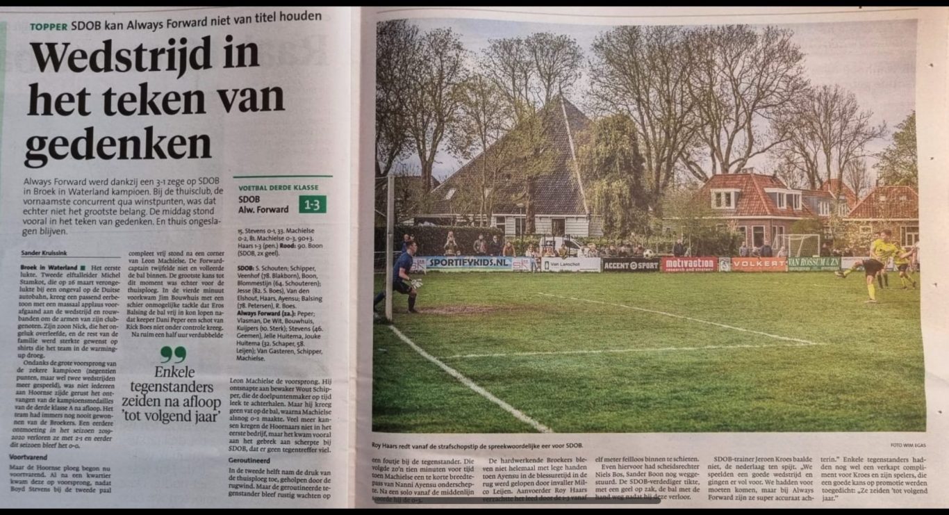 Sdob Gedenken belangrijker dan winnen | SV SDOB